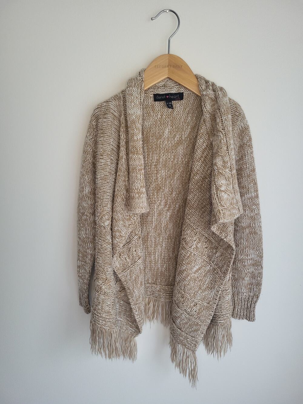 Derek Heart Open Front Fringe Cardigan Sweater Western Cowgirl Coastal Boho